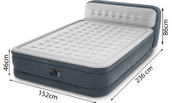 Pripučiamas čiužinys-lova 236x152 cm su pompa, 2 vietų DELUXE 64448ND