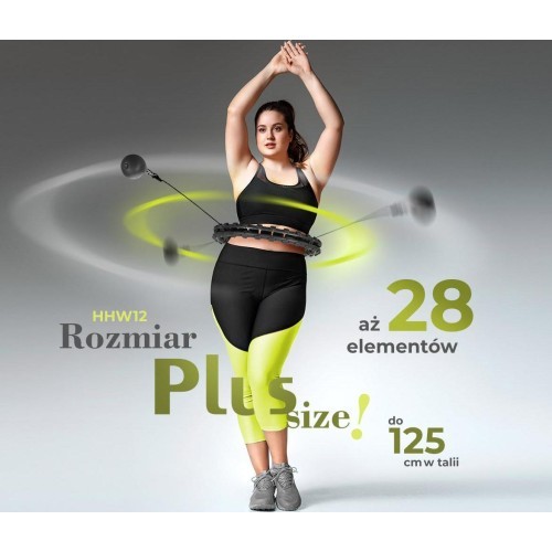 Gimnastikos lankas su svareliu HMS HHW12 Plus Size, juodas