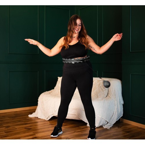 Обруч для фитнеса с утяжелителем HMS HHW12 Plus Size, чёрный