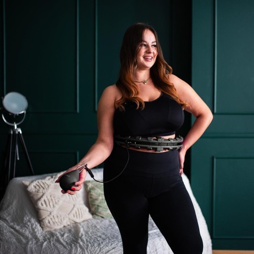 Gimnastikos lankas su svareliu HMS HHW12 Plus Size, juodas