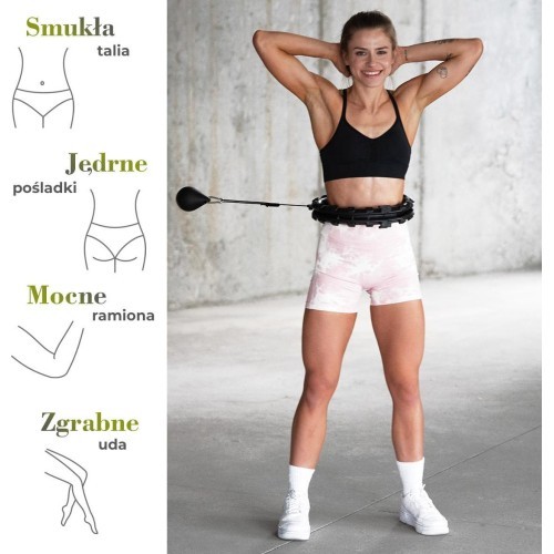 Gimnastikos lankas su svareliu HMS HHW12 Plus Size, juodas