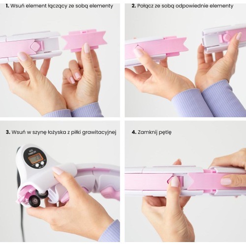 HHW06 PINK HULA HOOP WITH WEIGHT + COUNTER HMS