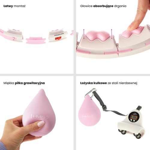 HHW06 PINK HULA HOOP WITH WEIGHT + COUNTER HMS