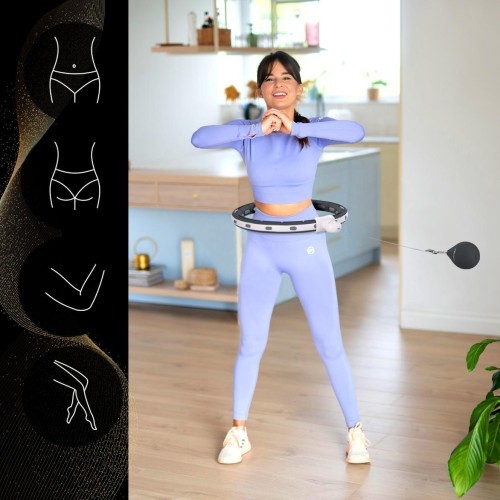 HHM15 HULA HOOP BLACK MAGNETIC WITH WEIGHT + COUNTER HMS