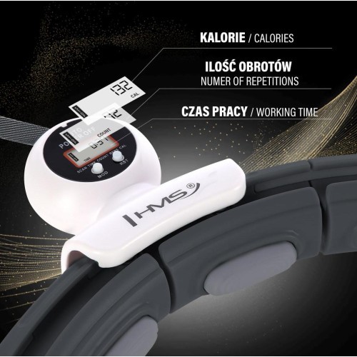 HHM15 HULA HOOP BLACK MAGNETIC WITH WEIGHT + COUNTER HMS