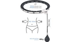 HHM15 HULA HOOP BLACK MAGNETIC WITH WEIGHT + COUNTER HMS
