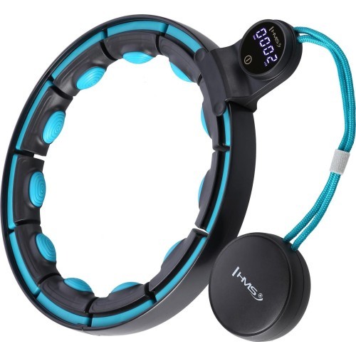 HHM17 HULA HOOP BLACK/TURQUOISE MAGNETIC WITH WEIGHT + COUNTER HMS