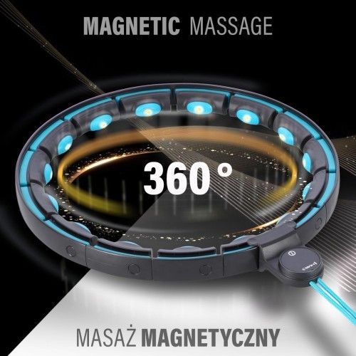 HHM17 HULA HOOP BLACK/TURQUOISE MAGNETIC WITH WEIGHT + COUNTER HMS