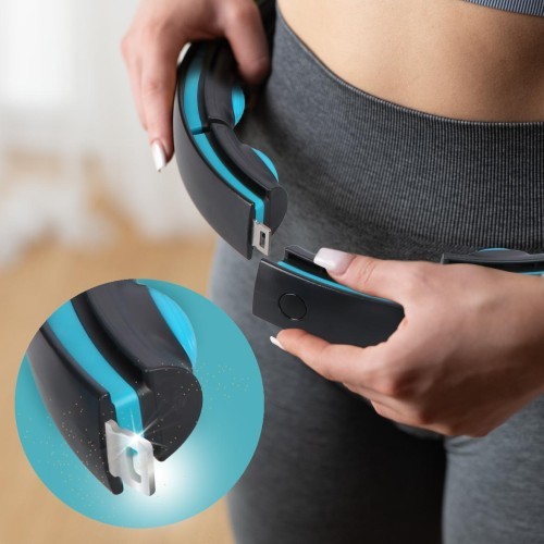 HHM17 HULA HOOP BLACK/TURQUOISE MAGNETIC WITH WEIGHT + COUNTER HMS