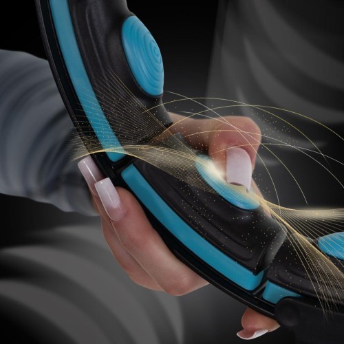 HHM17 HULA HOOP BLACK/TURQUOISE MAGNETIC WITH WEIGHT + COUNTER HMS