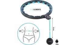 HHM17 HULA HOOP BLACK/TURQUOISE MAGNETIC WITH WEIGHT + COUNTER HMS