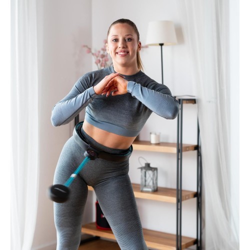 HHM17 HULA HOOP BLACK/TURQUOISE MAGNETIC WITH WEIGHT + COUNTER HMS