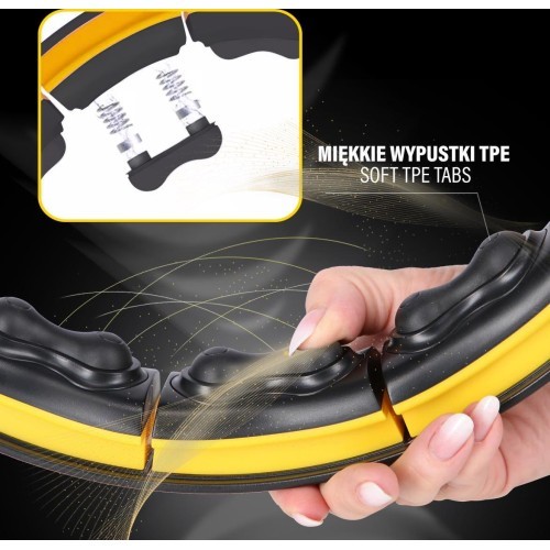 HHM21 HULA HOOP TPE BLACK/YELLOW MAGNETIC WITH WEIGHT + COUNTER HMS
