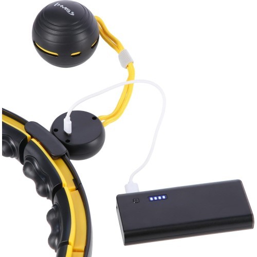 HHM21 HULA HOOP TPE BLACK/YELLOW MAGNETIC WITH WEIGHT + COUNTER HMS
