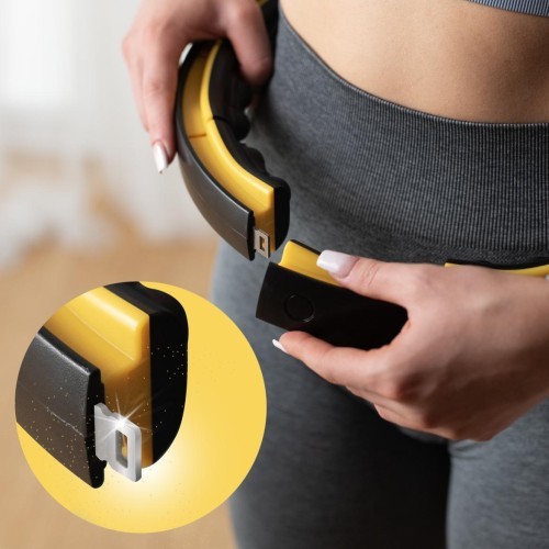 HHM21 HULA HOOP TPE BLACK/YELLOW MAGNETIC WITH WEIGHT + COUNTER HMS