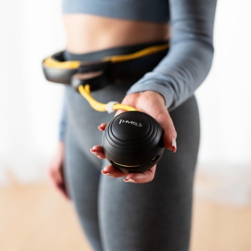 HHM21 HULA HOOP TPE BLACK/YELLOW MAGNETIC WITH WEIGHT + COUNTER HMS
