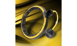 HHM21 HULA HOOP TPE BLACK/YELLOW MAGNETIC WITH WEIGHT + COUNTER HMS