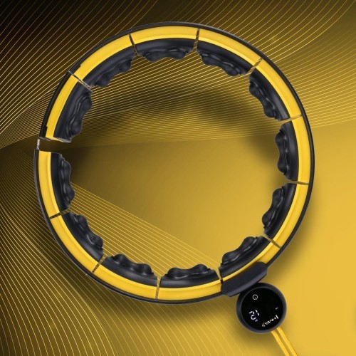 HHM21 HULA HOOP TPE BLACK/YELLOW MAGNETIC WITH WEIGHT + COUNTER HMS