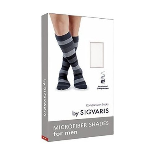 Kompresinės kojinės vyrams MICROFIBER SHADES, rombų raštai by SIGVARIS - Blue - B(42-44)
