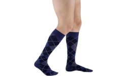 Kompresinės kojinės vyrams MICROFIBER SHADES, rombų raštai by SIGVARIS - Blue - C(45-48)