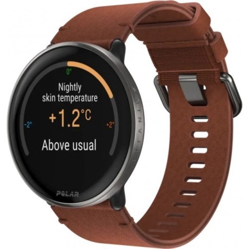 Polar Ignite 3 Titanium Fitness SmartWatch with Leather band - Black/Bronze