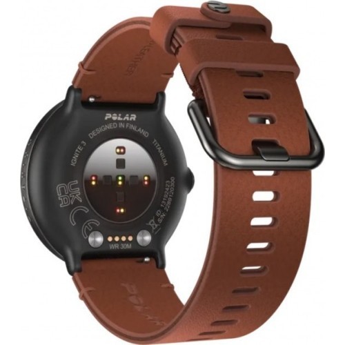 Polar Ignite 3 Titanium Fitness SmartWatch with Leather band - Black/Bronze