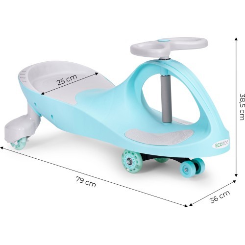 Gravitacinė mašinėlė vaikams su LED ratukais mėlyna ECOTOYS
