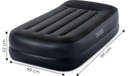 Materac dmuchany jednoosobowy 191x99x42 cm z wbudowaną pompką elektryczną łóżko INTEX 64122