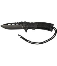Vienarankis peilis Paracord su titnagu, juodas