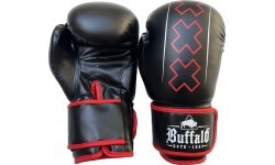 "Buffalo Outrage" bokso pirštinės juodos ir raudonos spalvos 14oz