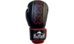 "Buffalo Outrage" bokso pirštinės juodos ir raudonos spalvos 14oz