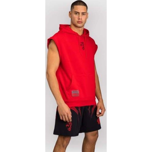 Venum x Mike Tyson Tiger Sleeveless Hoodie - Intense Red/Deep Black