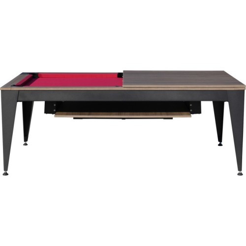 Pool Table / Dining Table, Vancouver III, 7 ft., black/brown, burgundy cloth