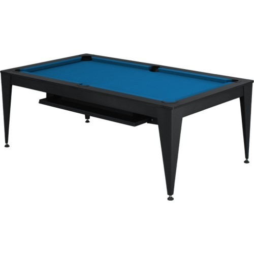 Pool Table / Dining Table, Vancouver III, 7 ft., black/black, blue cloth