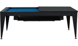Pool Table / Dining Table, Vancouver III, 7 ft., black/black, blue cloth