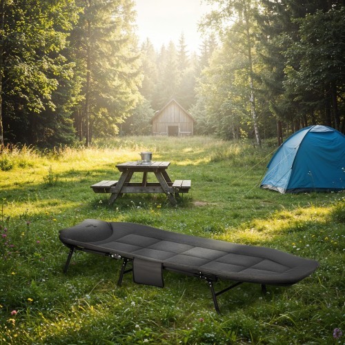 NILS CAMP NC2720 sulankstoma turistinė lova, pilka, 200 cm