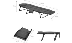 NC2720 ŁÓŻKO TURYSTYCZNE SKŁADANE SZARE 200 CM NILS CAMP