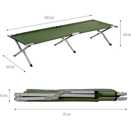 Складная кемпинговая кровать Nils Camp NC2756, зелёная, 200 см