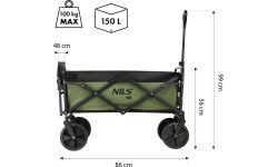 Vežimėlis Nils Camp NC2602, 150 l, žalias