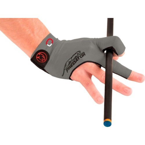 Billiard Glove, Predator Second Skin, 3-Finger, Jasmin Ouschan Grey, to wear on right hand, XXL