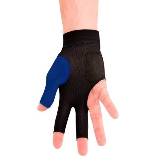 Billiard Glove, Predator Second Skin, 3-Finger, blue-white, to wear on right hand, S&M