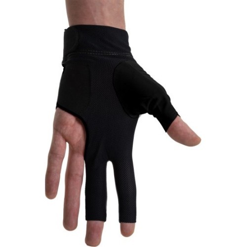 Billiard Glove, Half Finger, Dynamic Pro, 3-Finger, Black, to wear on left hand, S&M