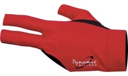 Billiard Glove, Half Finger, Dynamic Pro, 3-Finger, Black/Red, to wear on left hand, L&XL