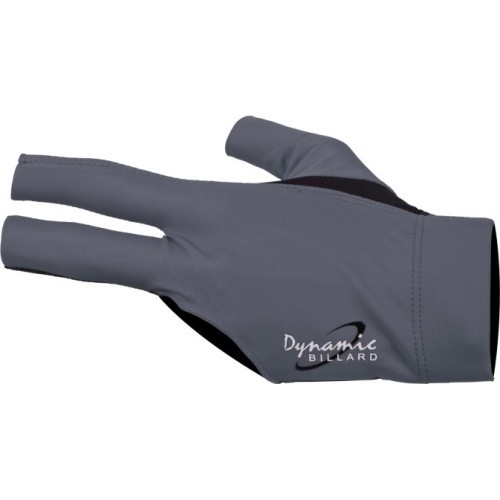 Бильярдная перчатка Dynamic Pro, на 3 пальца, чёрно-серая, на левую руку, L&XL