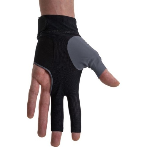 Biliardo pirštinė Dynamic Pro, 3 pirštų, juoda/pilka, kairei rankai, L&XL