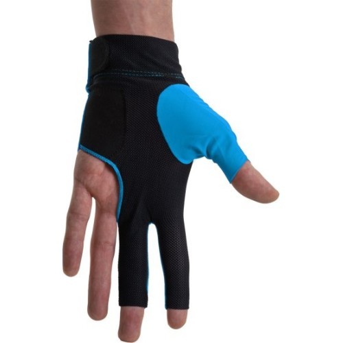 Бильярдная перчатка Dynamic Pro, 3 пальца, на левую руку, чёрно-синяя, L&XL