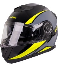 Flip-Up Motorcycle Helmet W-TEC Banelmeda - Grey-black-fluo yellow