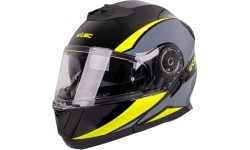 Flip-Up Motorcycle Helmet W-TEC Banelmeda - Grey-black-fluo yellow