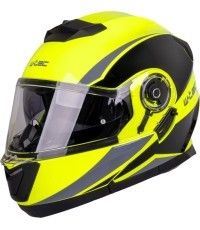 Atverčiamas motociklo šalmas W-TEC Banelmeda - Juoda/fluorescencinė geltona