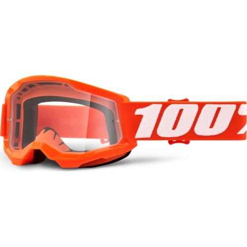 Детские кроссовые очки 100% Strata 2 Youth - Оранжевый, прозрачное плекси